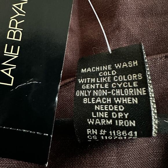 NEW Lane Bryant Chocolate Brown Linen Top 14/16 Fall V Neck Tie 3/4 Sleeve - Picture 9 of 9